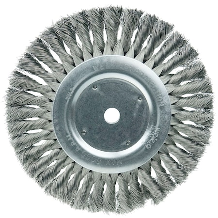 Weiler 8" Standard Twist Knot Wire Wheel, .014" Steel Fill, 5/8" Arbor Hole 8135